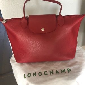Longchamp small tote leather bag